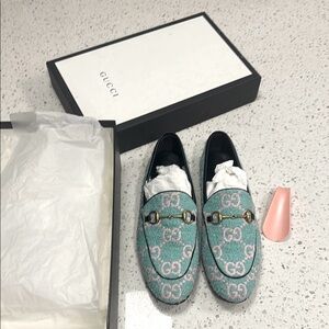 gucci loafer tweed and leather 38.5 in box